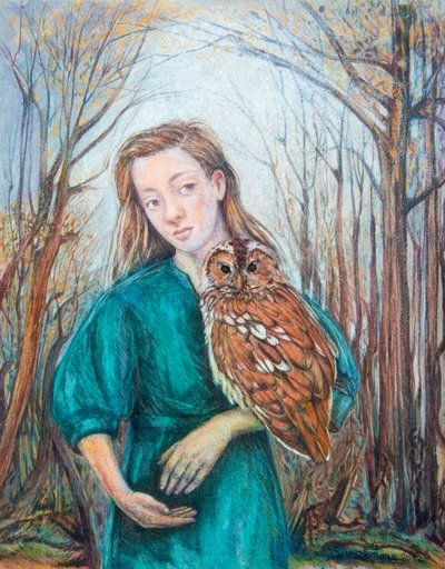 Girl with Owl, 2012 by Silvia Pastore